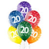 20 år transparente ballonger 6 pk