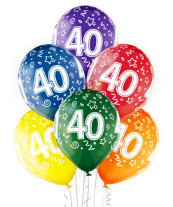 40 år transparente ballonger 6 pk