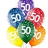 50 år transparente ballonger 6 pk