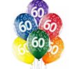 60 år transparente ballonger 6 pk