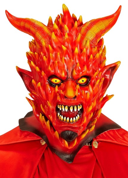 Flaming devil mask latex