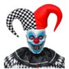 Evil jester plastmaske med hatt