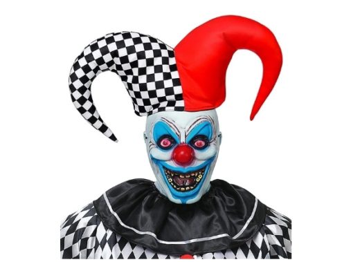 Evil jester plastmaske med hatt