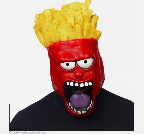 French fries full head mask latex