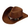 Suede look Dallas cowboyhatt brun