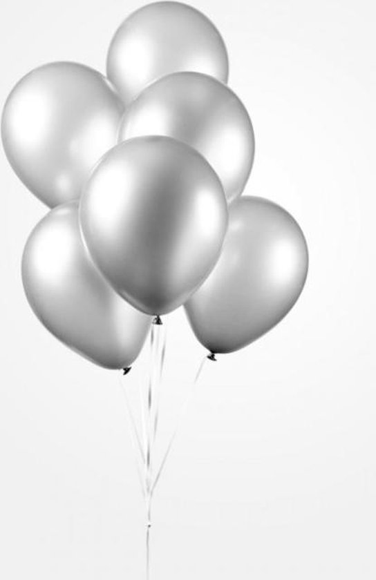 Metallic silver ballonger 50 pk