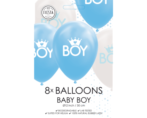 Baby boy ballonger blue/white 8 pk