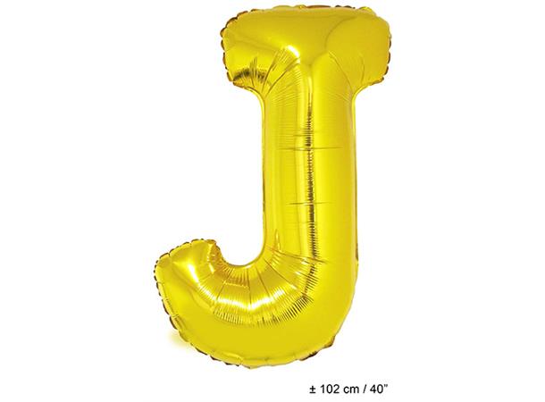 Bokstavballong J gull 102 cm