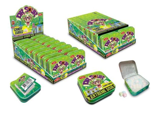 Dr Sour cubes tin can