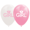 Baby girl ballonger rosa/hvite 8 pk