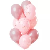 Ballonger happy 50th birthday elegant lush blush 12pk