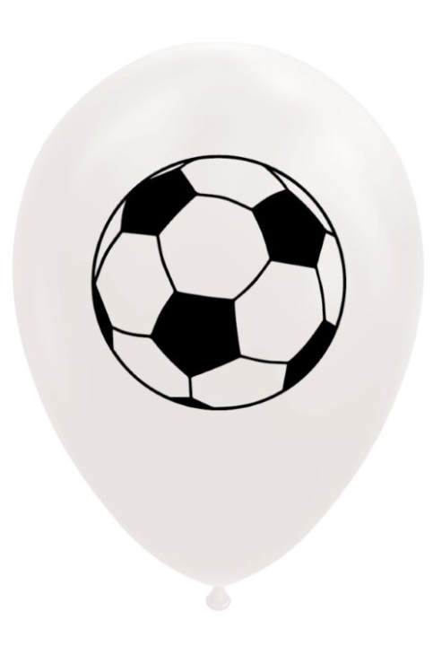 Fotball hvite ballonger 8pk
