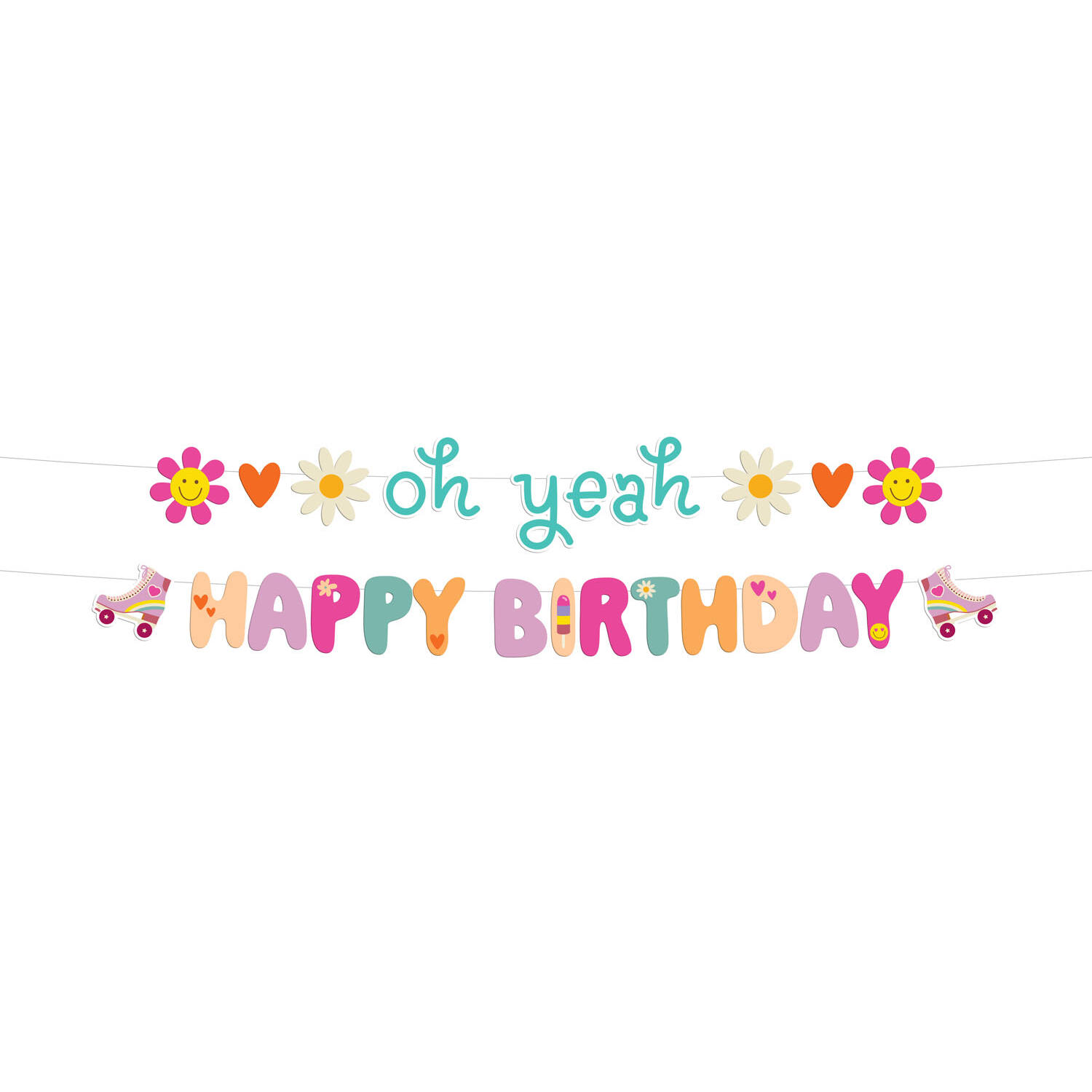 Letter Banner "Oh yeah Happy Birthday" Boho Girlz 1,5 meter