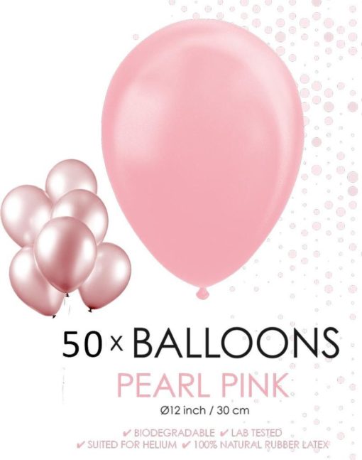 Pearl pink gummiballonger 50 pk