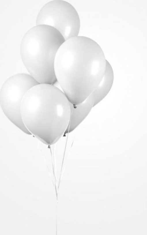 Hvite ballonger 50 pk