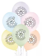 Birthday daisy ballonger 6 pk