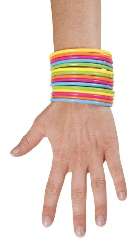 Tynne neon-armbånd 15 pk