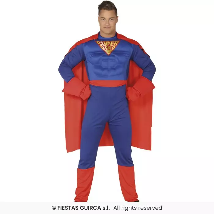 Supermankostyme med muskler M