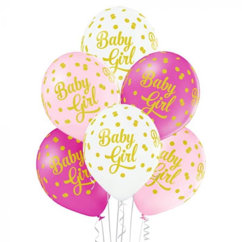 Baby girl ballonger 6pk 30cm Ø