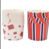 Muffinsformer i papp norske flagg og striper 24pk