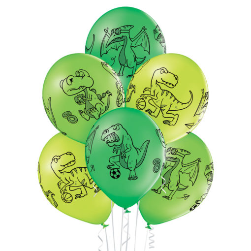Dinosaurer pastel ballonger 6pk