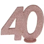 40 år mini bord-dekorasjon rosegold