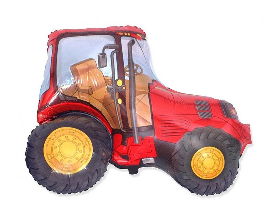 Folieballong rød traktor 75cm