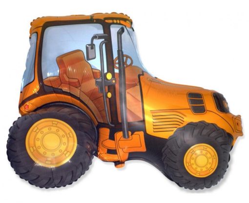 Orange traktor folieballong 75cm