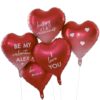 Folieballonger valentines røde hjerter 5pk
