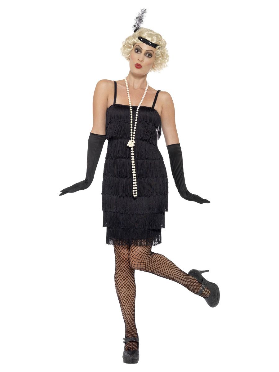Flapper kjole svart L