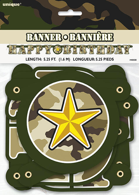 Bokstavbanner militærkamuflasje 1,6 m