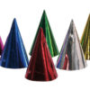 Bursdagshatter ass.farger metallic 6pk