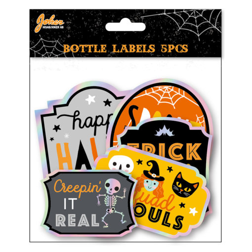 HALLOWEEN BOTTLE LABELS 5PK