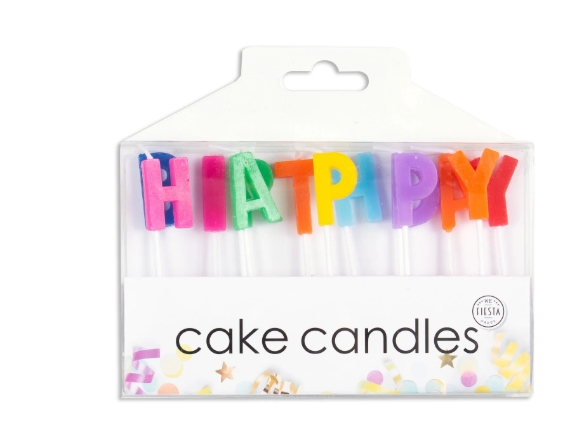 Kakelys-sett happy birthday friske farger