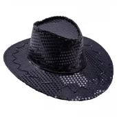 Cowboyhatt svart med paljetter