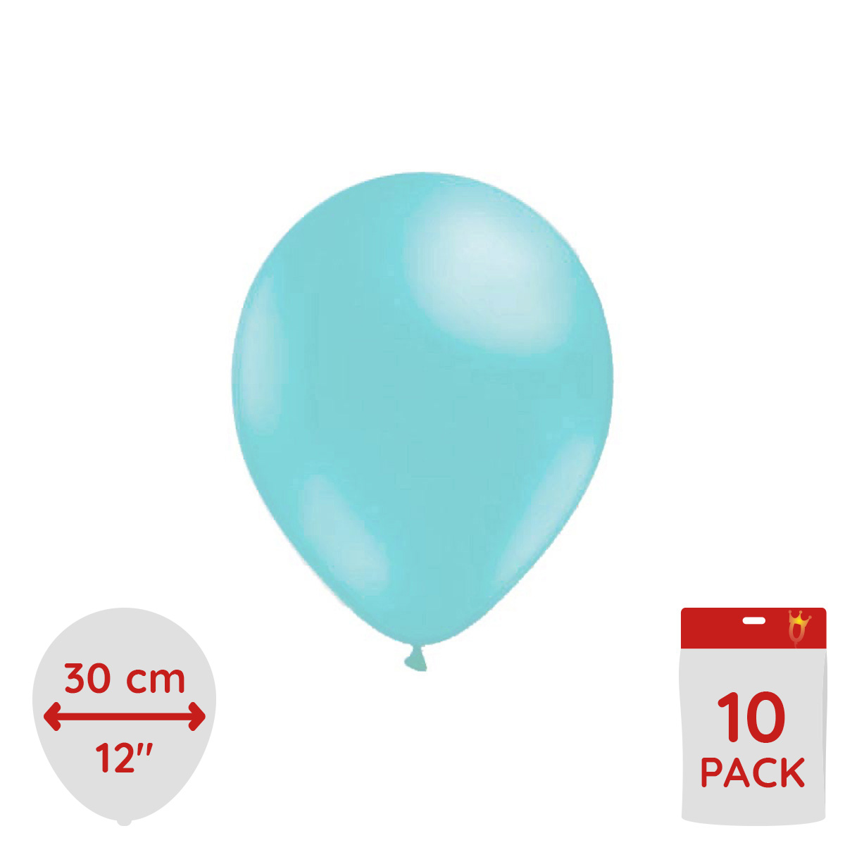 Latexballonger turkosa 10 pk 30cm Ø