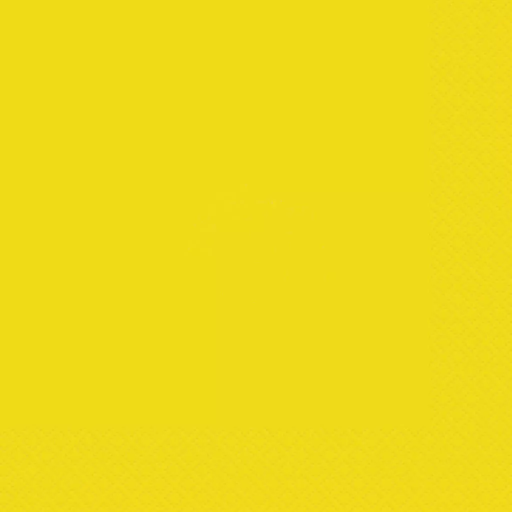 20 Lunchservietter ensfarget gul- 33x33cm