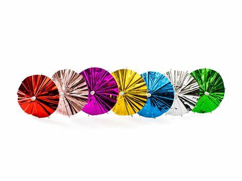 Pick parasoller assortert metallic 10pk