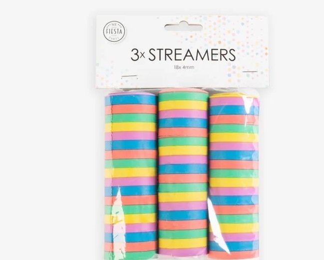 3pk roll streamers serpentiner