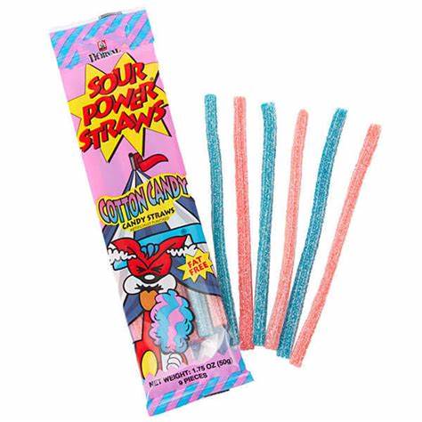 DORVAL SOUR POWER STRAWS COTTON CANDY 50g