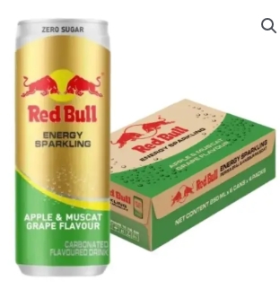 RED BULL ENERGY SPARKLING APPLE MUSCAT GRAPE ZERO SUGAR (ASIAN) 250ml