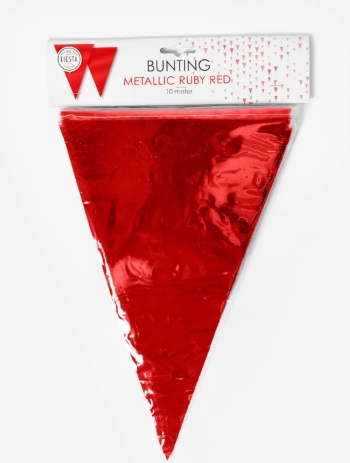 Flaggbanner metallic ruby red 10 m