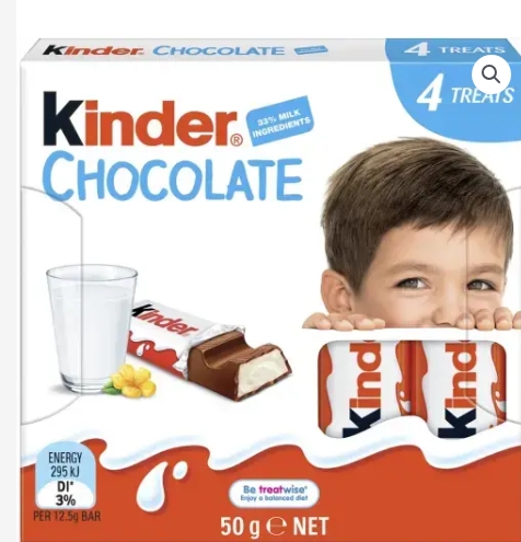 KINDER CHOCOLATE 4-PK 50g