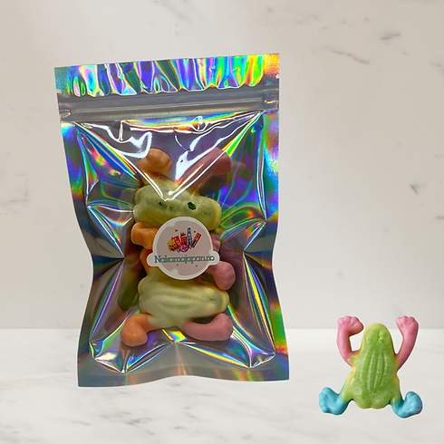Freeze dried candy jelly filled tropical frog