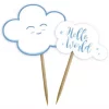 Picks - "Hello World" Babyshower Blå
