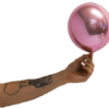 Speilballong lys rosa 18 cm