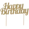Kaketopp gullglitter Happy birthday