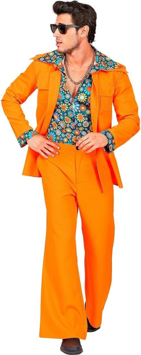 The 70s disco style orange dress XL