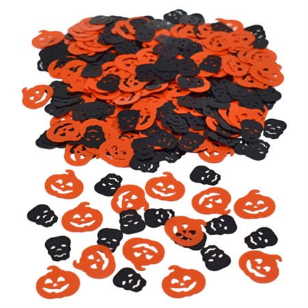 Halloween confetti pumpkin & skull