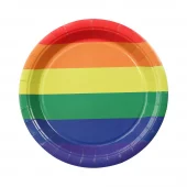 Rainbow pappfat 23cm 8pk
